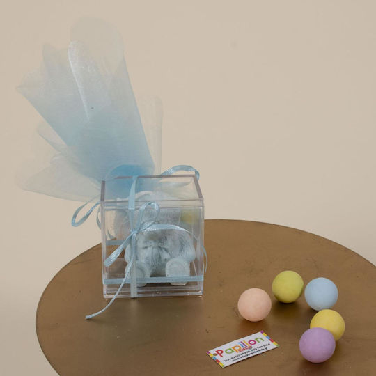 Christening Favor 6136 Box Plexiglass Scented Candle Bear Vanilia Scent