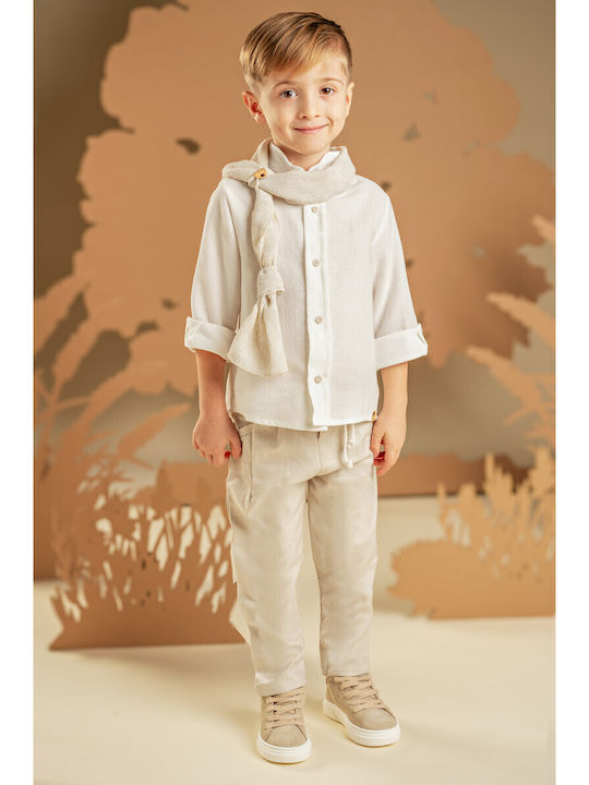 Baby Bloom Баптистален Костюм за Момче Екрю