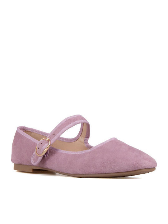 Silia D Suede Women's Ballerina Shoes In Pink C...