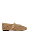 Suede Women's Ballerina Shoes in Brown Colour