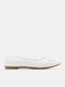 Women's Pointed Toe Ballerina Shoes In White Colour