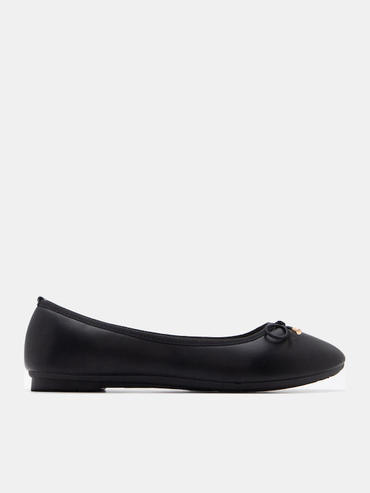 Luigi Women's Pointed Toe Ballerina Shoes In Bl...