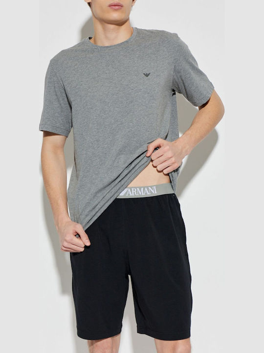 Emporio Armani Winter Men's Pyjama Grey Melange-black