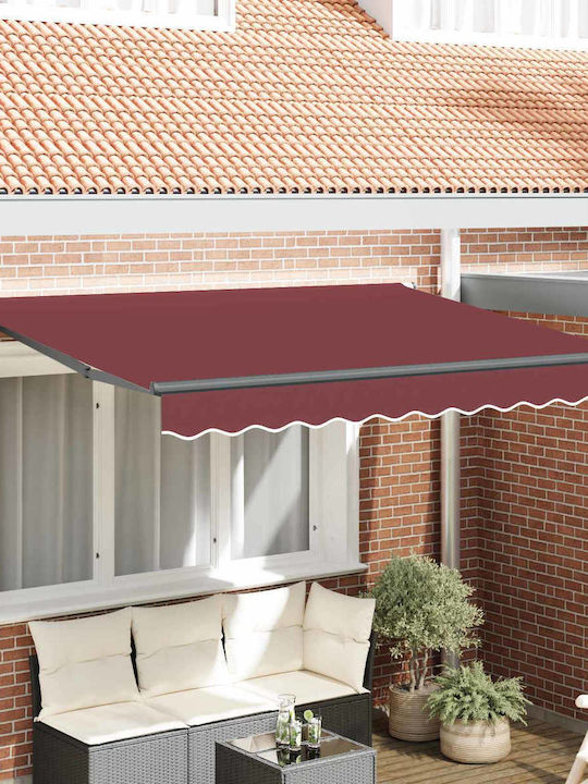 vidaXL Cort Terasă Cu LED Burgundy 2.5x2m