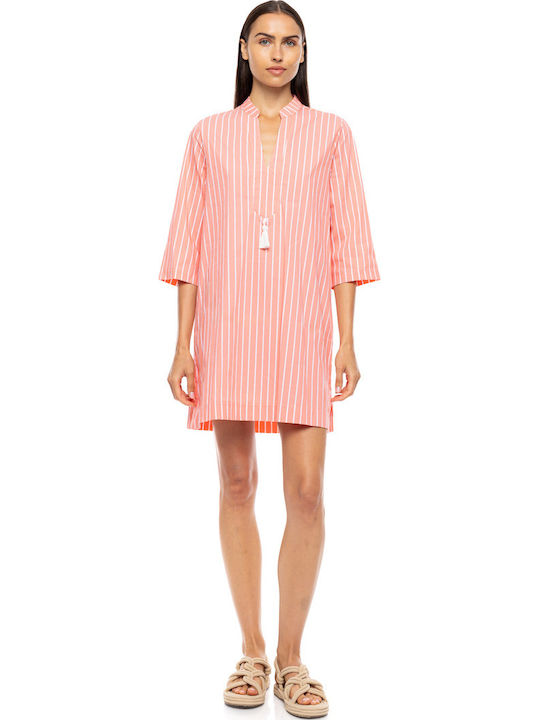 Pink Label Damenkaftan Für Strand Peach Pink