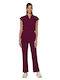 Women's One-piece Jumpsuit Wine Burgundy