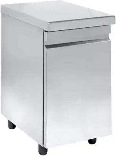 Niki Inox Metallic Storage Cupboard with Waste Bin 44x70x88cm