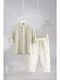 Angel Wings Baptism Suit for Boy Beige