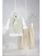 Angel Wings Angel Wings Baptism Suit with Vest for Boys Beige