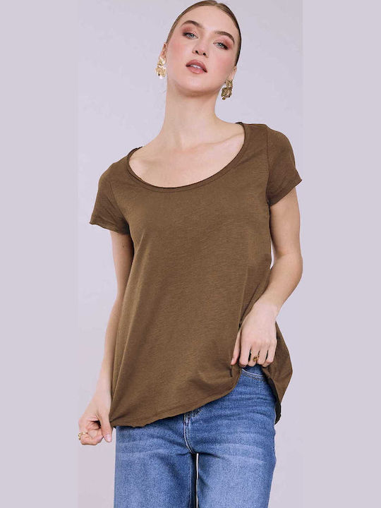 Celestino T-shirt Καμπύλη Στο Τελείωμα Loose Fi...