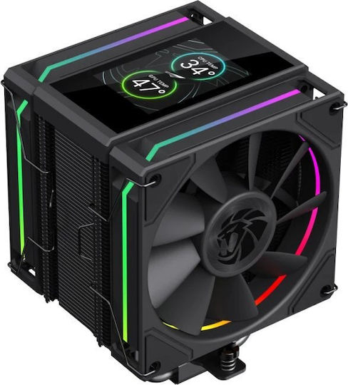 GameMax Sigma 620 LCD CPU Cooler Dual Fan for Socket AM4 AM5 1200 1700 with ARGB Lighting
