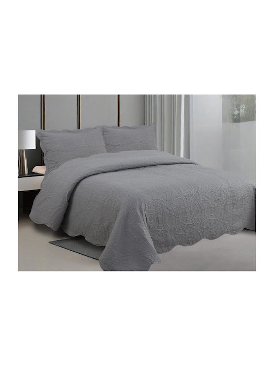 Linea Home Coverlet Set Super King Gray 220x240cm 2 Pieces