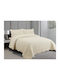 Linea Home Σετ Κουβερλί Υπέρδιπλο Μπεζ 220x240cm 3τμχ
