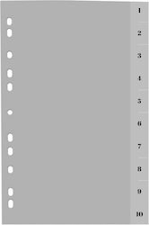 Optima Prod Din Plastic Plastic Index Gri A4 120 Microni Numeric 1-10 Optima