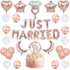 Set De Decorare Nuntă Ghirlandă Baloane Just Married Rose Gold