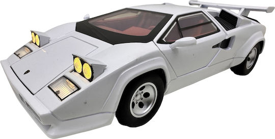 Lamborghini Countach Alb 1:24 Model Metalic Replica Lumini Sunete Uși Tip Foarfece