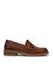 Leder Damen Mokassins in Tabac Braun Farbe