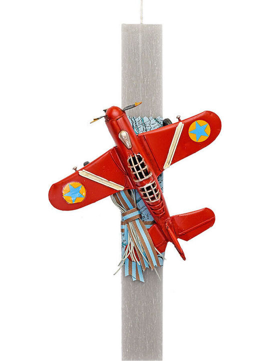 Easter Handmade Red Metallic Airplane Vintage Candle