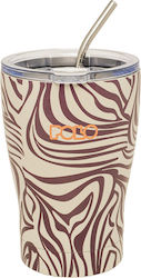Ποτηρι-θερμος Polo Coffee Mug 350ml Beige Lines