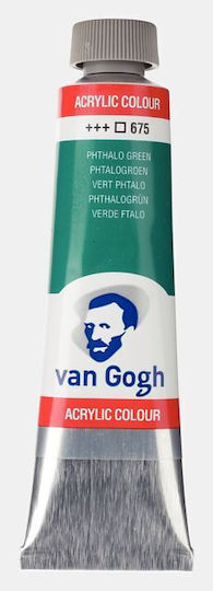 Acrylic Van Gogh 40ml 675 Phthalo Green Pack-3pcs