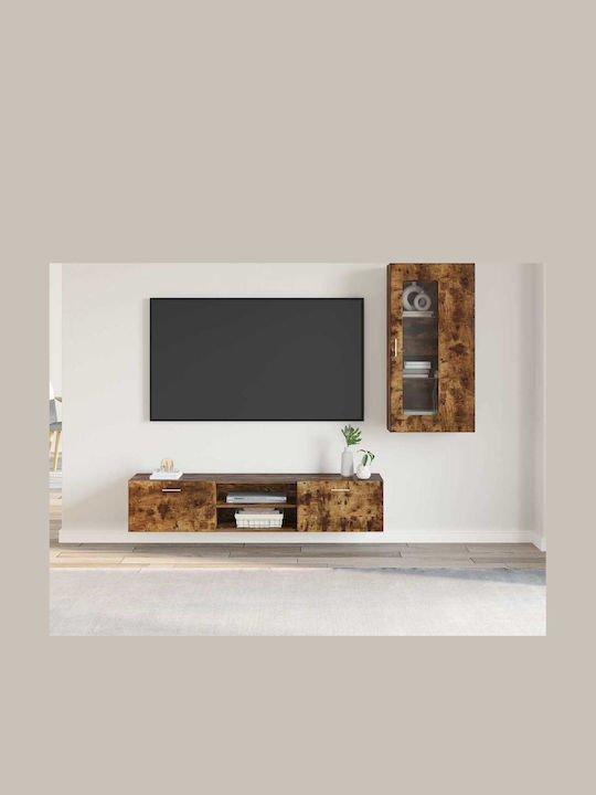 Wohnzimmer TV-Einheit Rauch Eiche M150xB39xH30cm