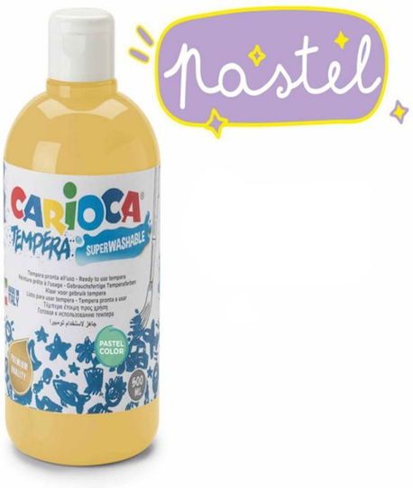 Carioca Tempera Colour Paint Pastel Yellow 500ml