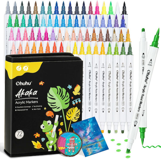 Ohuhu Akaka Fein & Punkt 72 Acryl Marker pro Packung Grundfarben