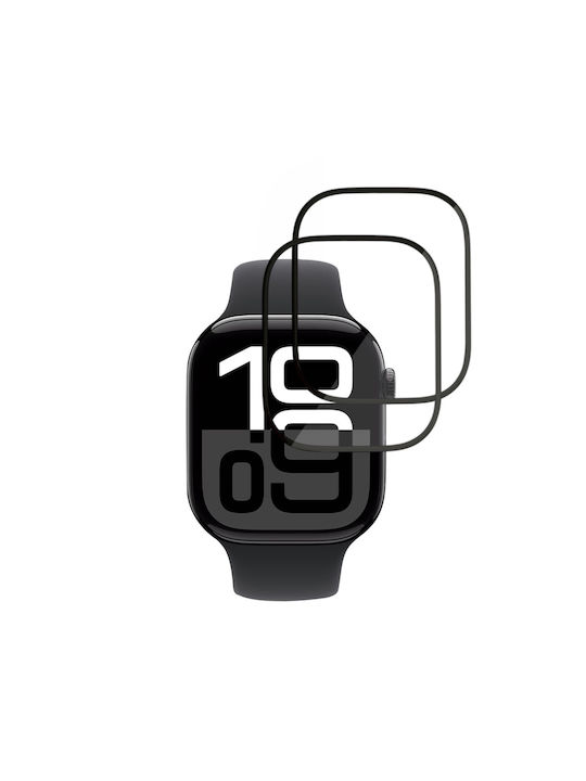 Pack 2 Screen Protector Apple Watch 10 46mm 11 46mm Scratch Protection Set Sticker Nano Flex Black Pack 2 Screen Protector Apple Watch 10 46mm 11 46mm Scratch Protection Set Sticker Nano Flex Black