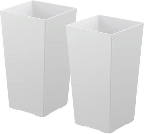 Vivatechnix Set 2 Ghivece De Flori Din Plastic Albe