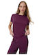 Women's Short Sleeve Blouse Burgundy