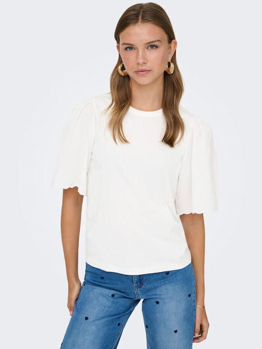 Only Women's Crop Top Cotton Short Sleeve Cloud...