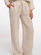 Damen Leinenhose Beige