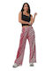 Fuchsia Wide Pantaloons Animal Print Stripes