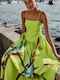 Summer Maxi Dress for Wedding and Christening Green