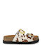 Leather Women's Flat Sandals Flatforms White