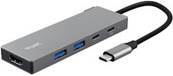 Trust USB Hub 4 Θυρών (USB-C / USB-A) 26062