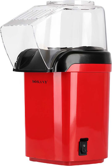 Sokany 1200W Popcornmaschine Schnelle Zubereitung Kochen Schwarz Rot