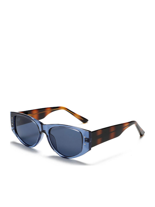 Optosquad Women’s Sunglasses With Brown Tartaruga Horn-Rimmed Frame And Blue Polarized Lenses