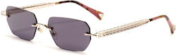 Zeus & Dione Unisex Sunglasses with Gold Metallic Frame and Gold Lens ZD.MYKONOS-C2-54