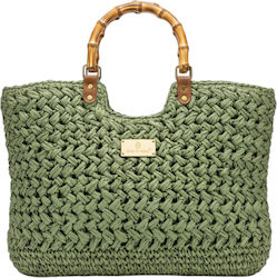 Bag to Bag Wicker Beach Bag Green