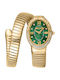 Just Cavalli Signature Snake Damenuhr Batterie mit Gelbem Metall-Armband