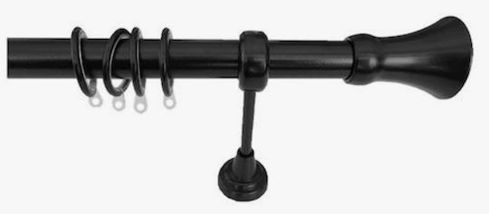 Import Hellas Metallic Curtain Pole No 3 Single Ø25mm 160cm Black Matte