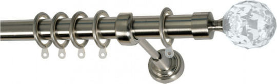 Import Hellas Kurtinóxilo Metalic Nr 9 Single Φ25mm 240cm Nickel Mat N9-5