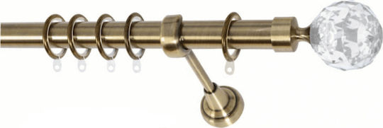 Import Hellas Extendable Metallic Curtain Pole No9 Single Ø25mm 140-250cm Oxide N9-3