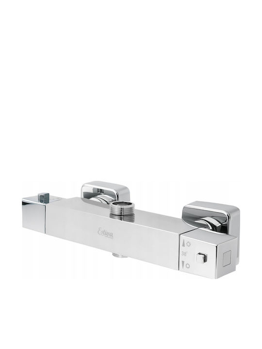 Estiva Koba Mischung Bad/Duscharmatur Thermostatisch Silber