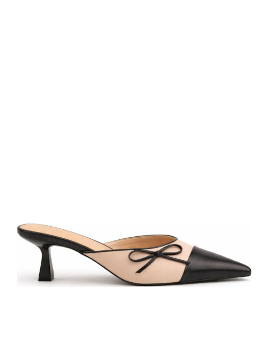 Mules With Thin High Heel In Beige Colour SB-C-788-26ML-BEIGE