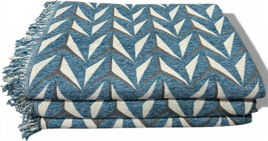 SpitiBazaar Σετ Ριχτάρια 3τμχ Chenille Μπλε