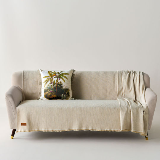 Kentia Maxton 12 Four-Seater Sofa Throw Jacquard 180x320cm Beige