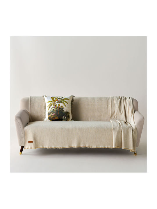 Kentia Maxton 12 Sofa Throw 2 Seater Jacquard 180x240cm Beige