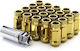 Set Steel Open End Wheel Nuts Japan Racing Jn1 M12x1.5 Conical 60° Gold 20 Pcs Jn1-1215gd